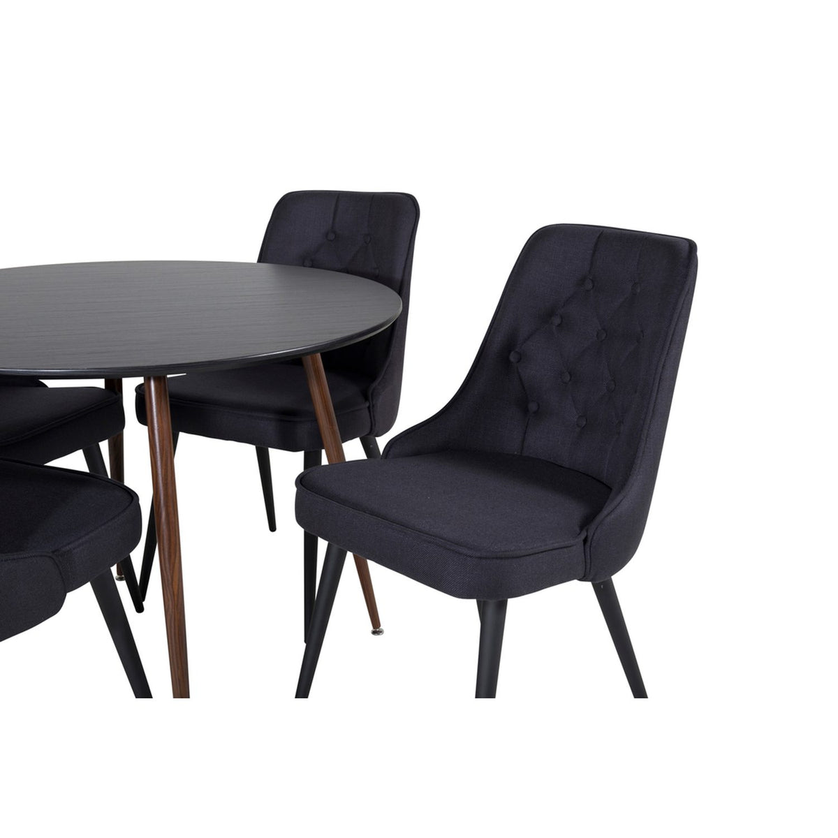 Plaza, Velvet Deluxe Rund matgrupp Svart, Svart