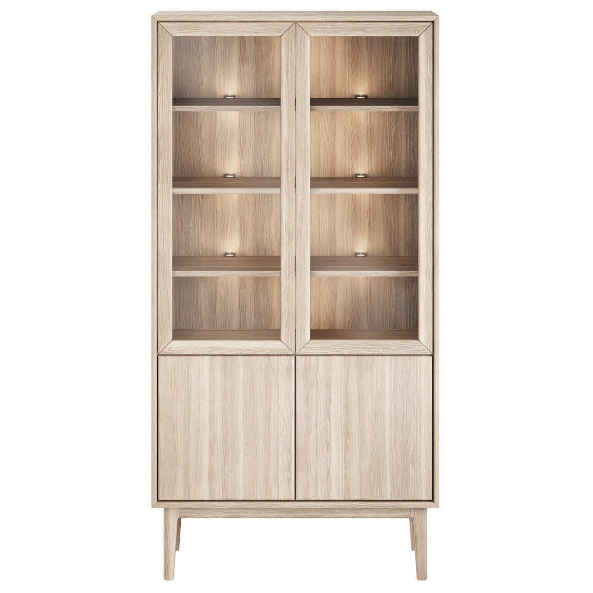 Broholm Solid Vitrinskåp 100x197 cm Vitoljad Ek