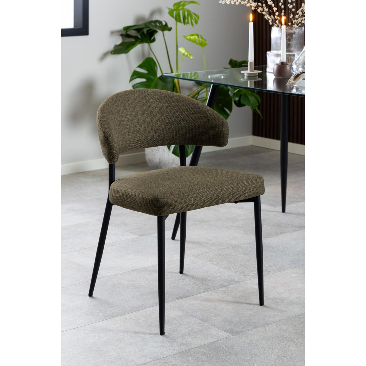 Kaley Matstol Basel tyg Grön