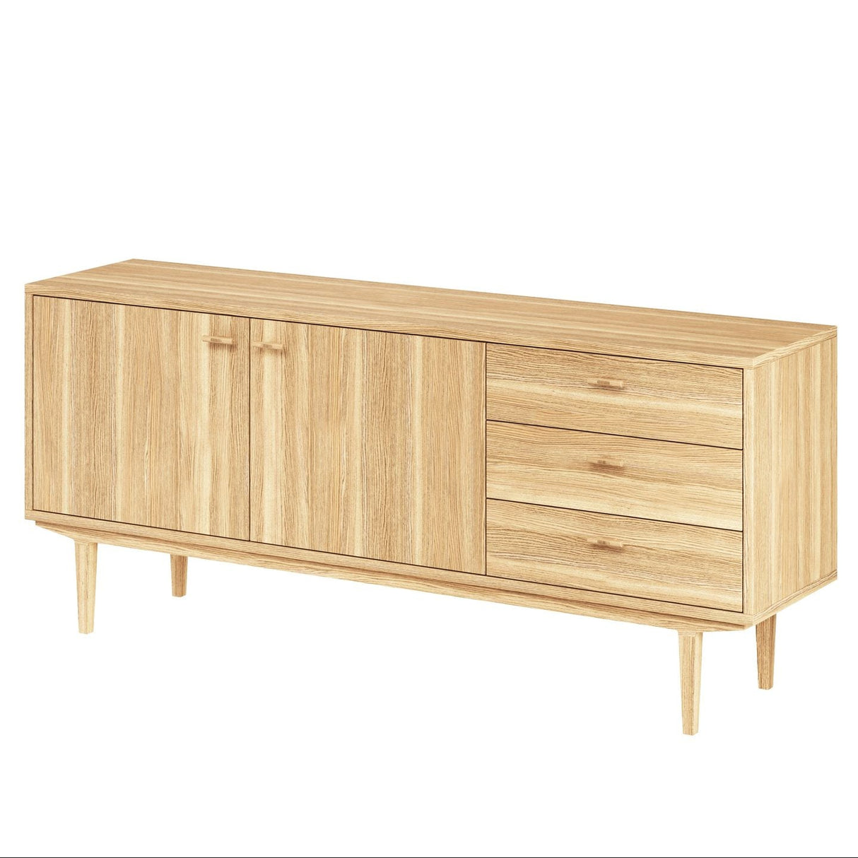 Sideboard Nr.420 2st Trädörrar 3st Lådor 186x80 cm Oljad Ek