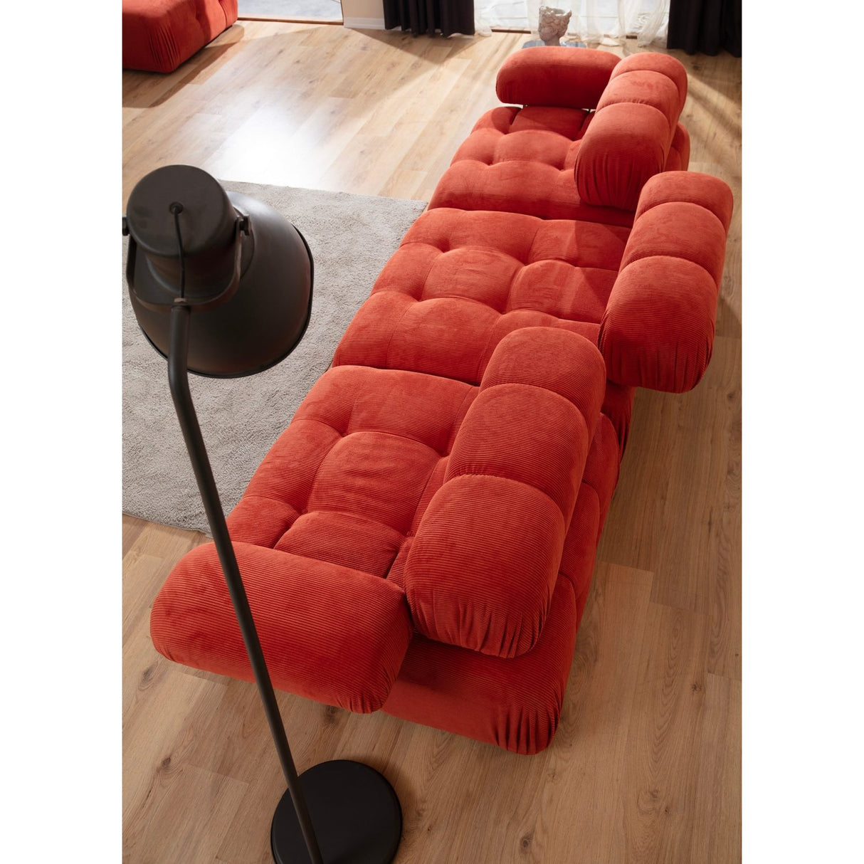 Riga 3-sits (300 x 100 x 80 cm) 3-sitssoffa Röd