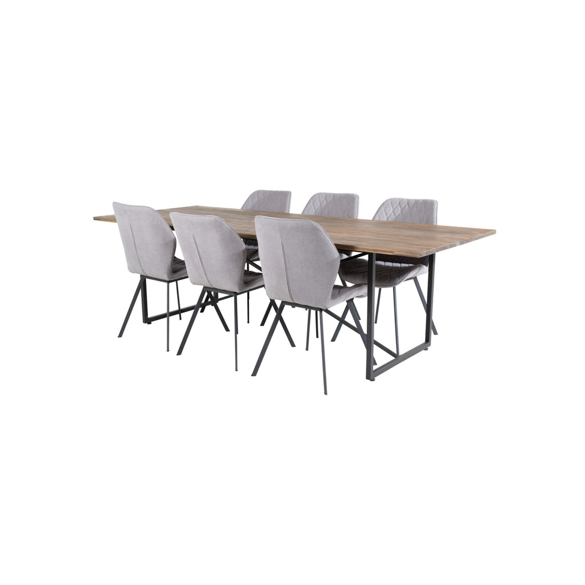 Padang, Gemma Rektangulär matgrupp Svart,Grå, Svart,Natur, 250 x 100