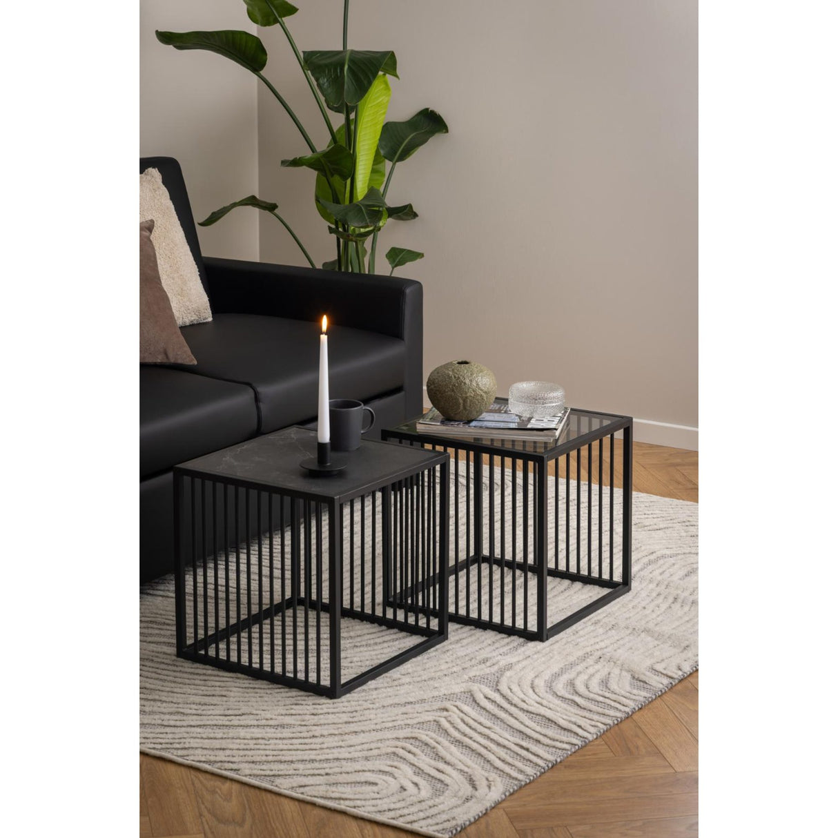 Auxerre Sidobord 40x40x40 cm Härdat glas