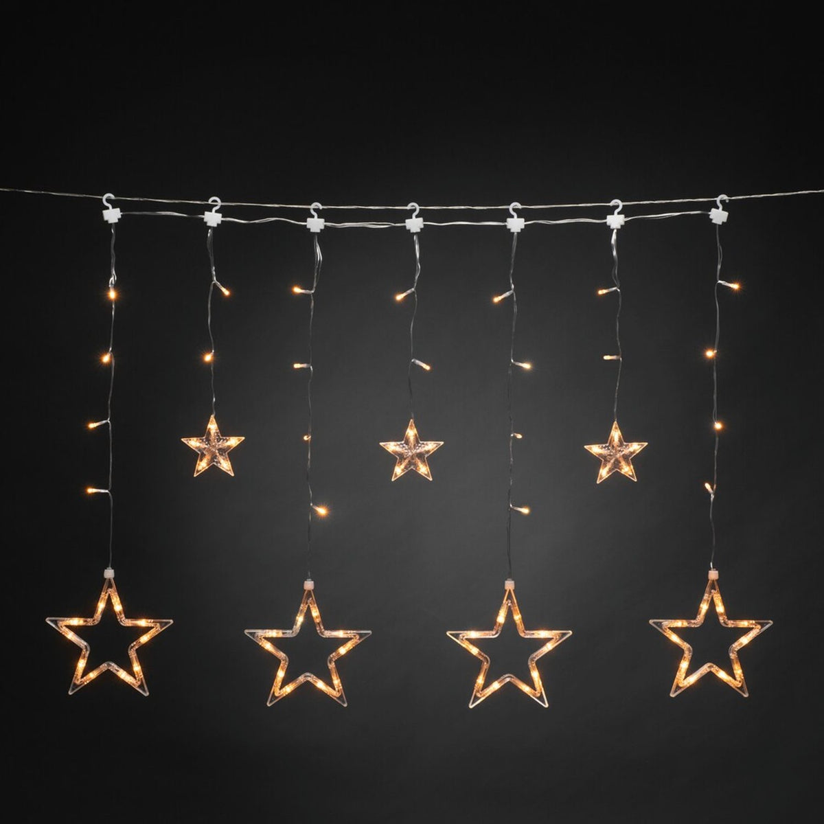 Gardin 7 stjärnor 77 amber LED multifunktion Ljusslinga Ute