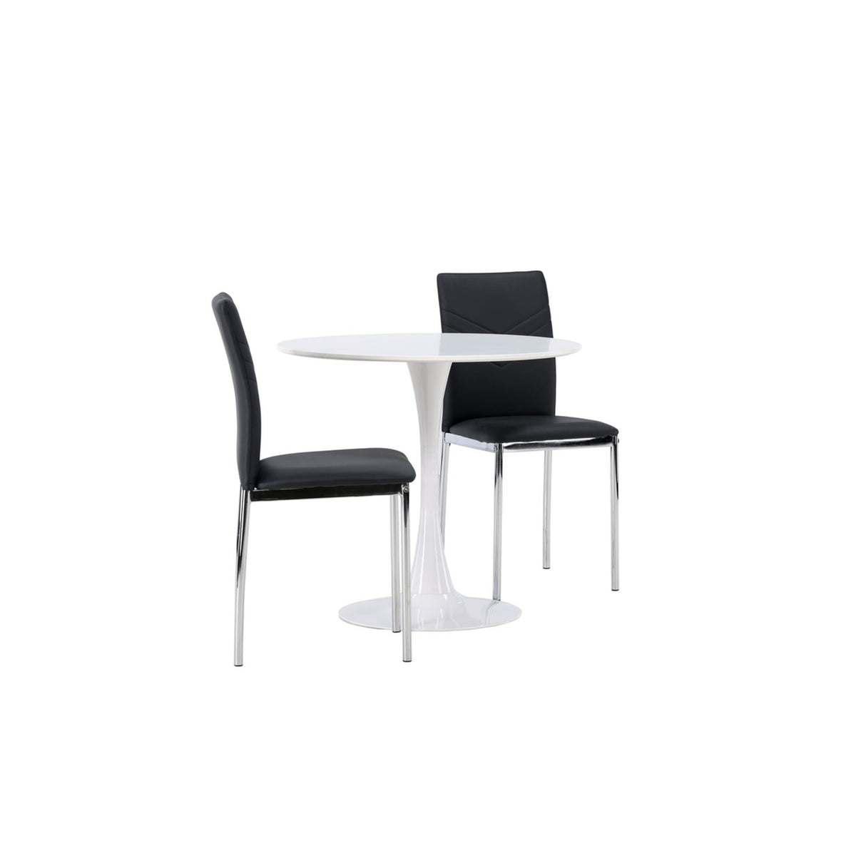 Hamden, Lily Rund matgrupp Svart,Silver, Vit, ⌀80