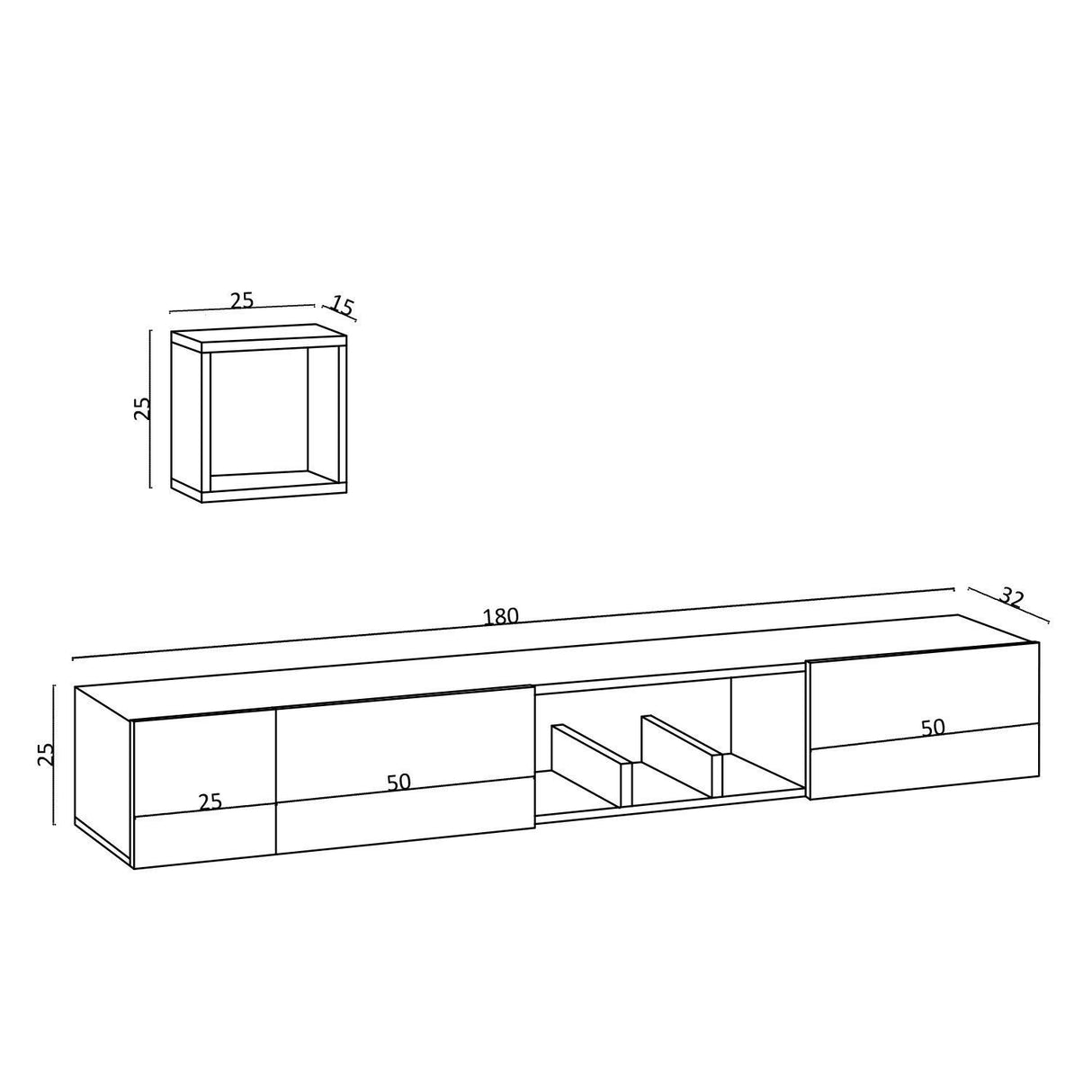 Baku (25 x 15 cm) Safirek TV-möbel