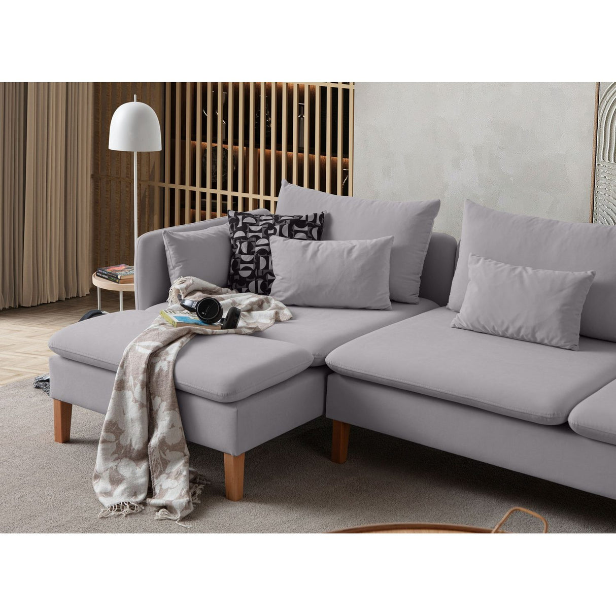 Quito Relax (185 x 95 x 92 cm) Hörnsoffa Grå