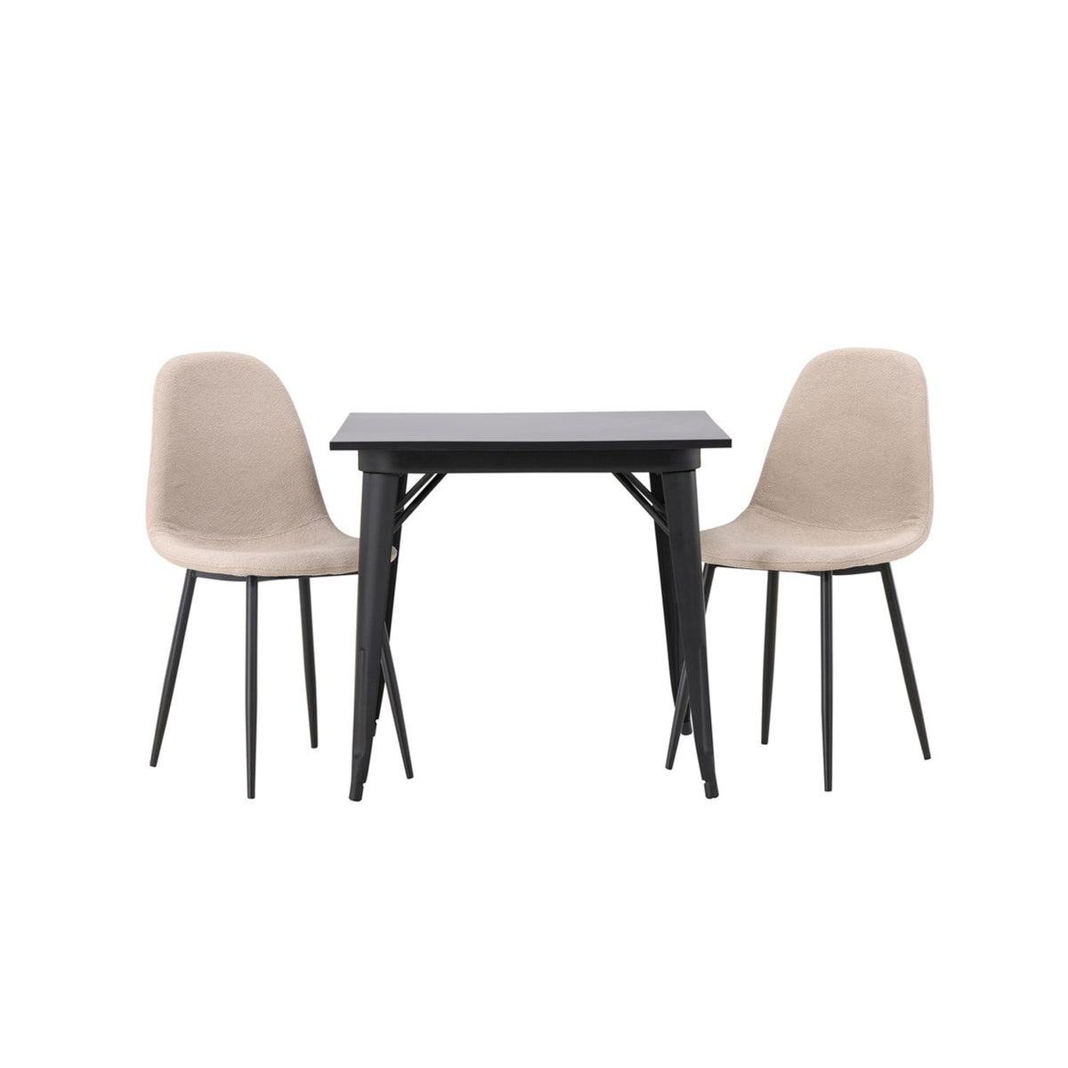 Tempe, Polar Rektangulär matgrupp Beige,Svart, Svart, 80 x 80