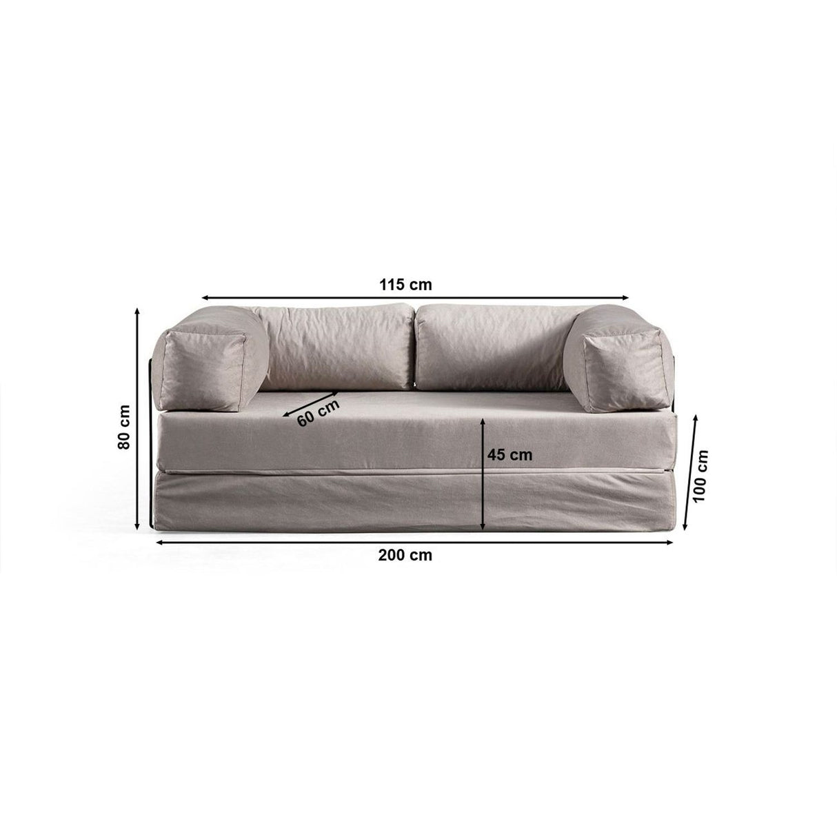 Tropea 2-sits bäddsoffa Beige