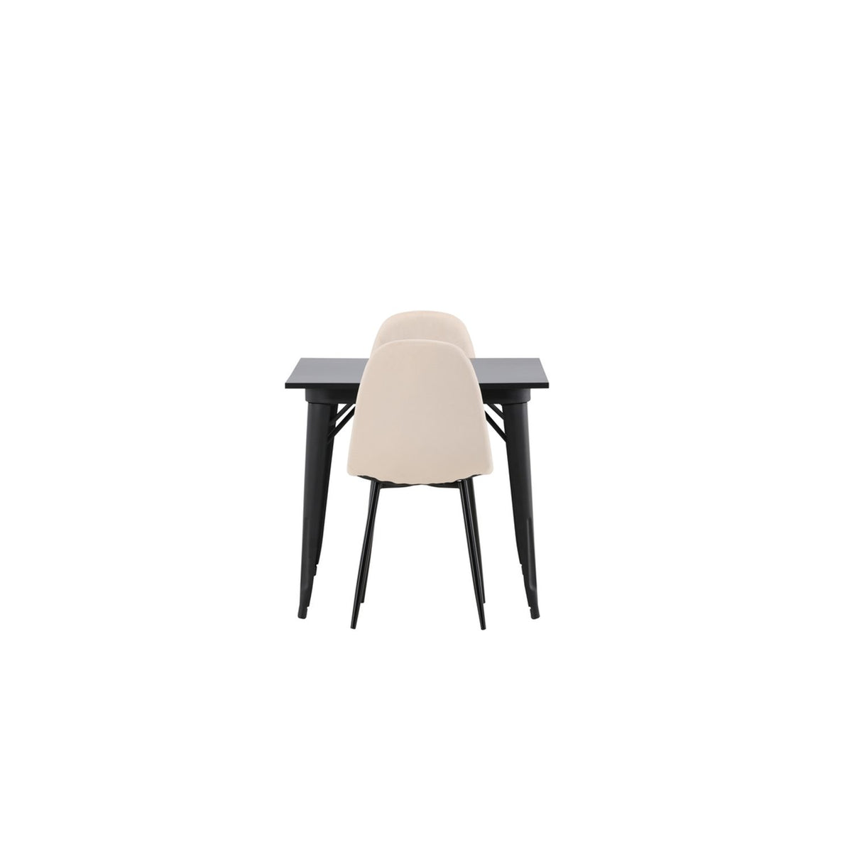 Tempe, Polar Rektangulär matgrupp Beige, Svart, Svart, 80 x 80