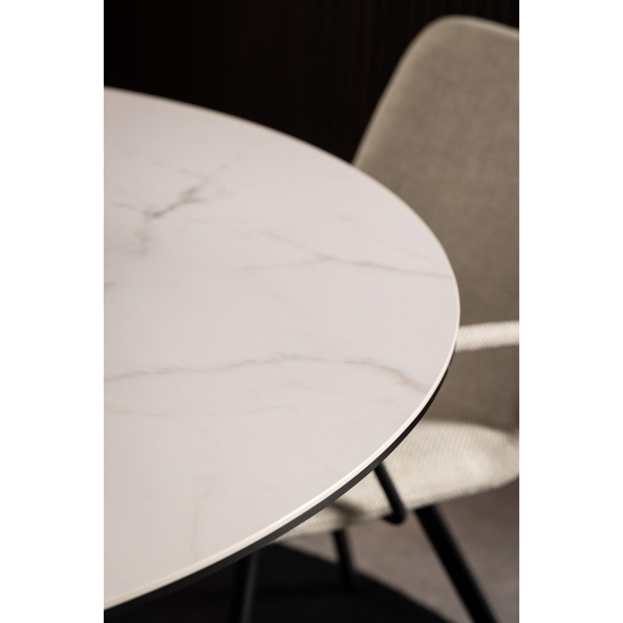 Verdun Matbord Rund 119 cm Vit Keramik