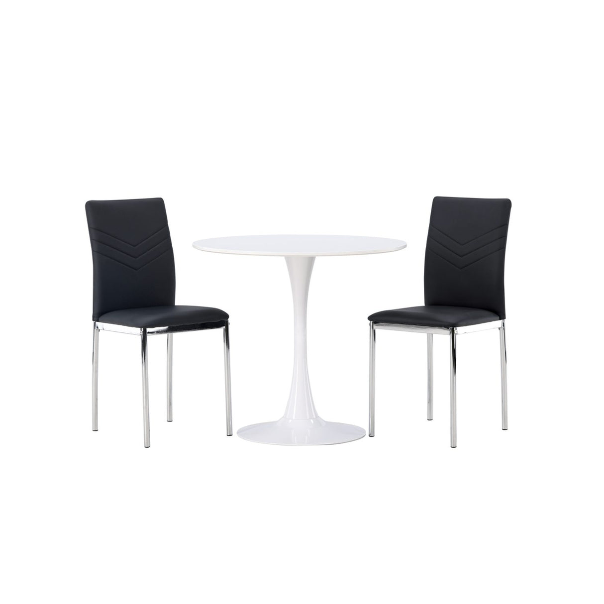 Hamden, Lily Rund matgrupp Svart,Silver, Vit, ⌀80