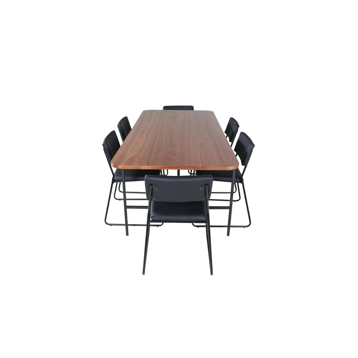 Uno, Kenth Rektangulär matgrupp Svart, Svart,Natur, 200 x 90
