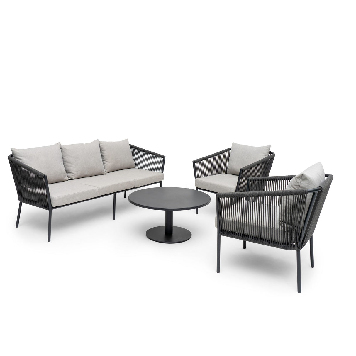 Lersund Utefåtölj Svart/Grå