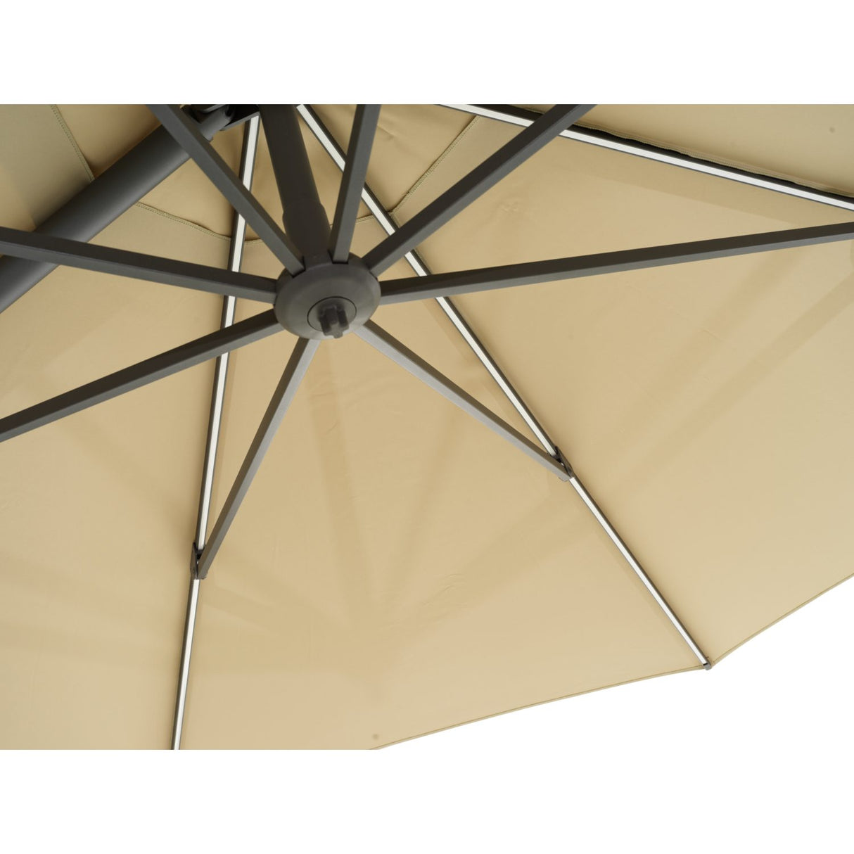 Cilento Frihängande Parasoll Ø350 cm Light Grey/Khaki