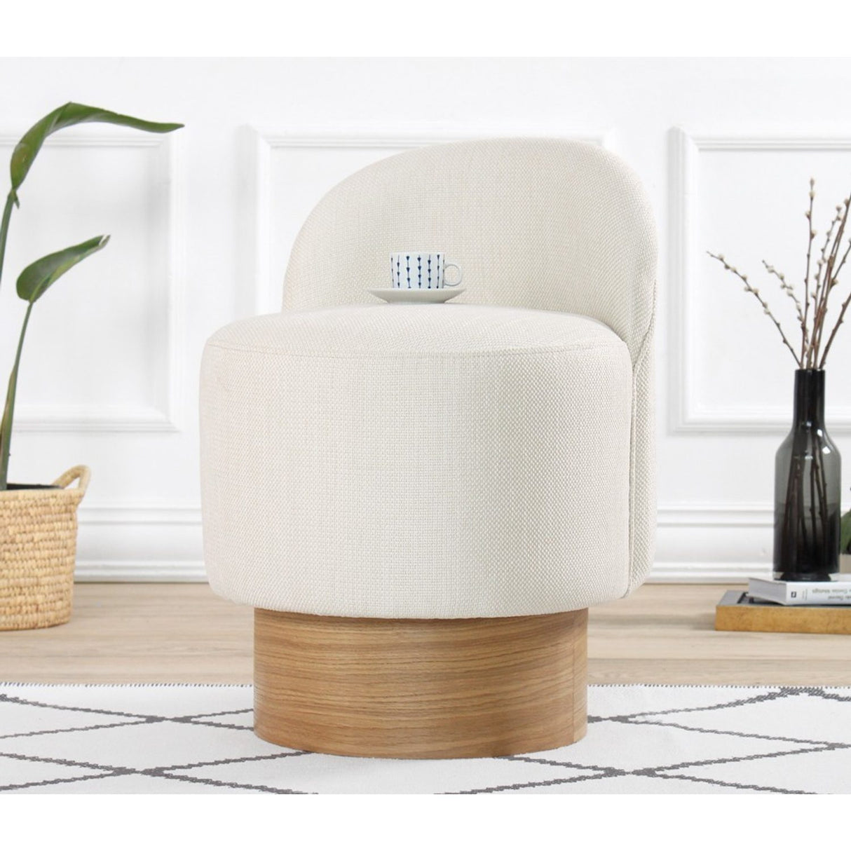 Luanda Puf (Ø47 x H66 cm) Puff Creme