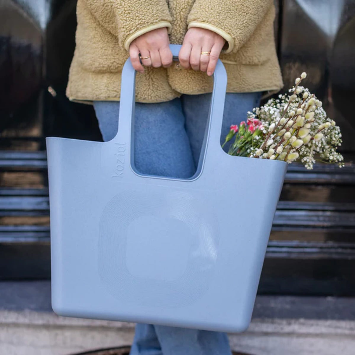Tasche xl nature flower Väska Blue