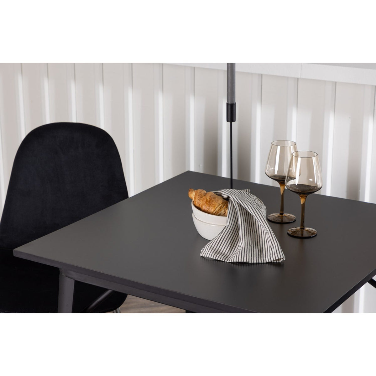 Tempe, Polar Rektangulär matgrupp Svart,Silver, Svart, 80 x 80