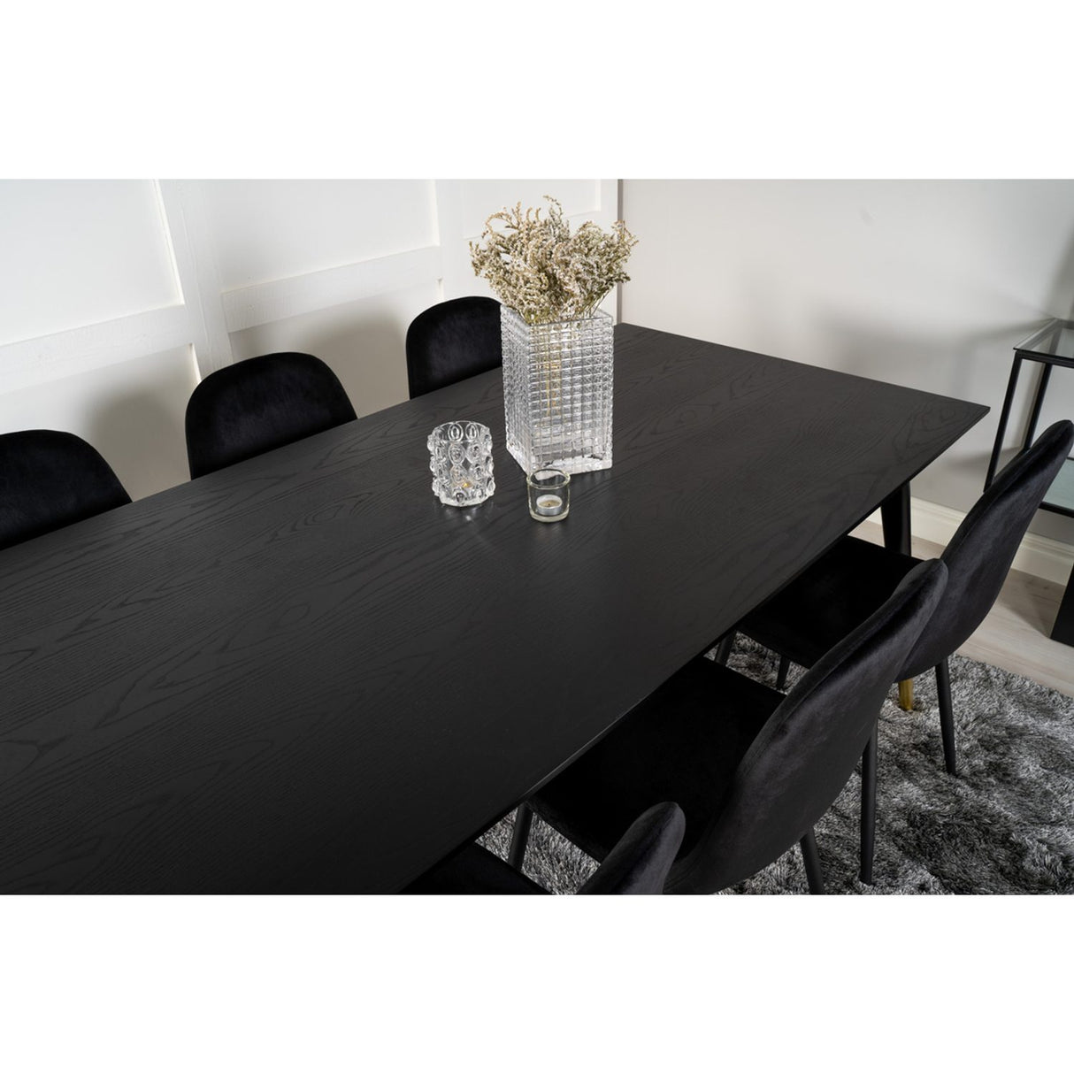 Dipp, Polar Rektangulär matgrupp Svart, Svart, Guld, 180 x 90