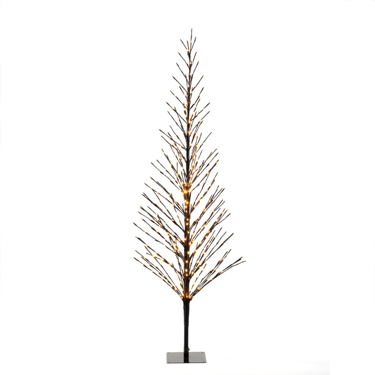 Svart träd 150 cm LED Steady/firefly Ljusdekoration Ute 210 cm