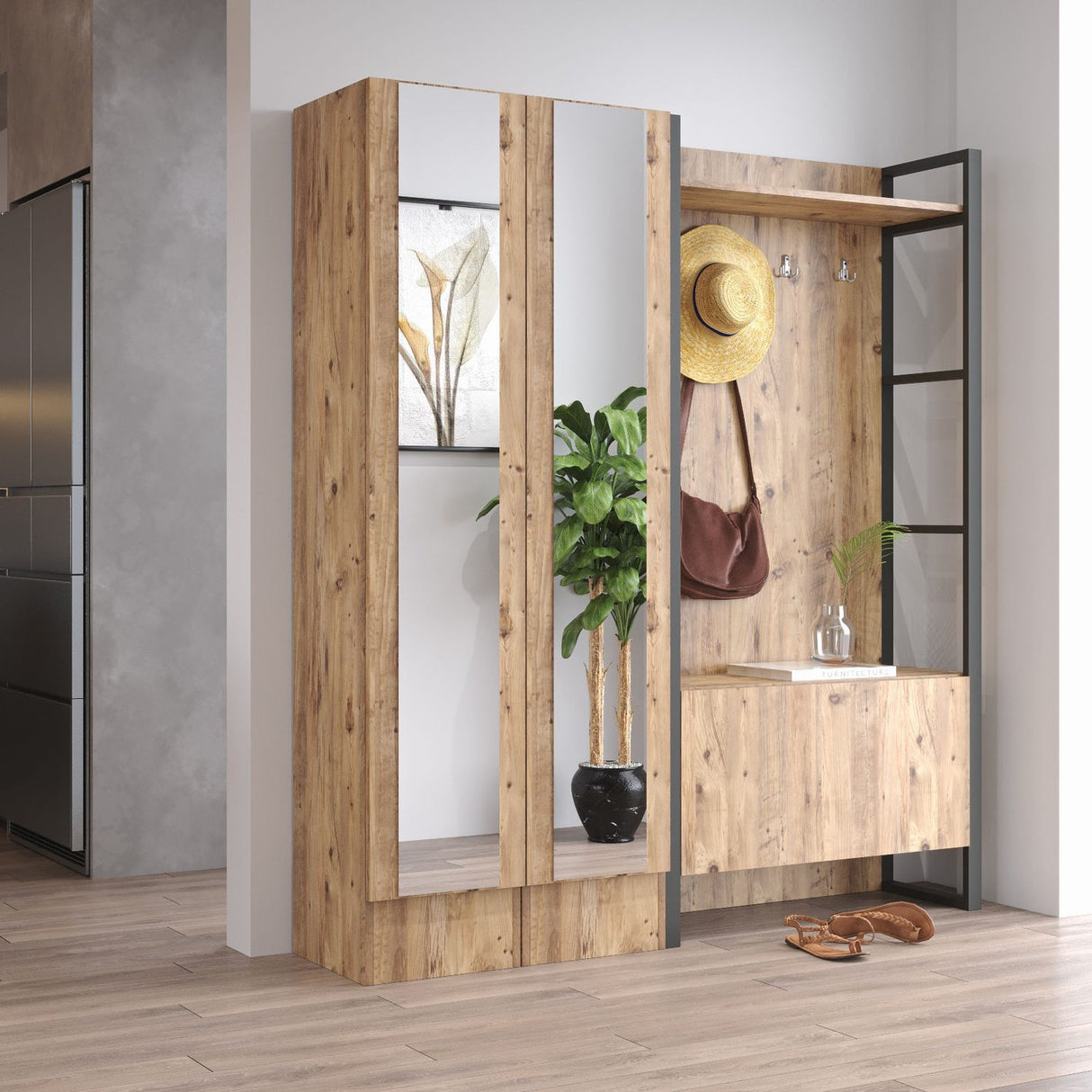 Split Plus 18 (90 x 180 x 34 cm) Atlantisk furu Hallställ