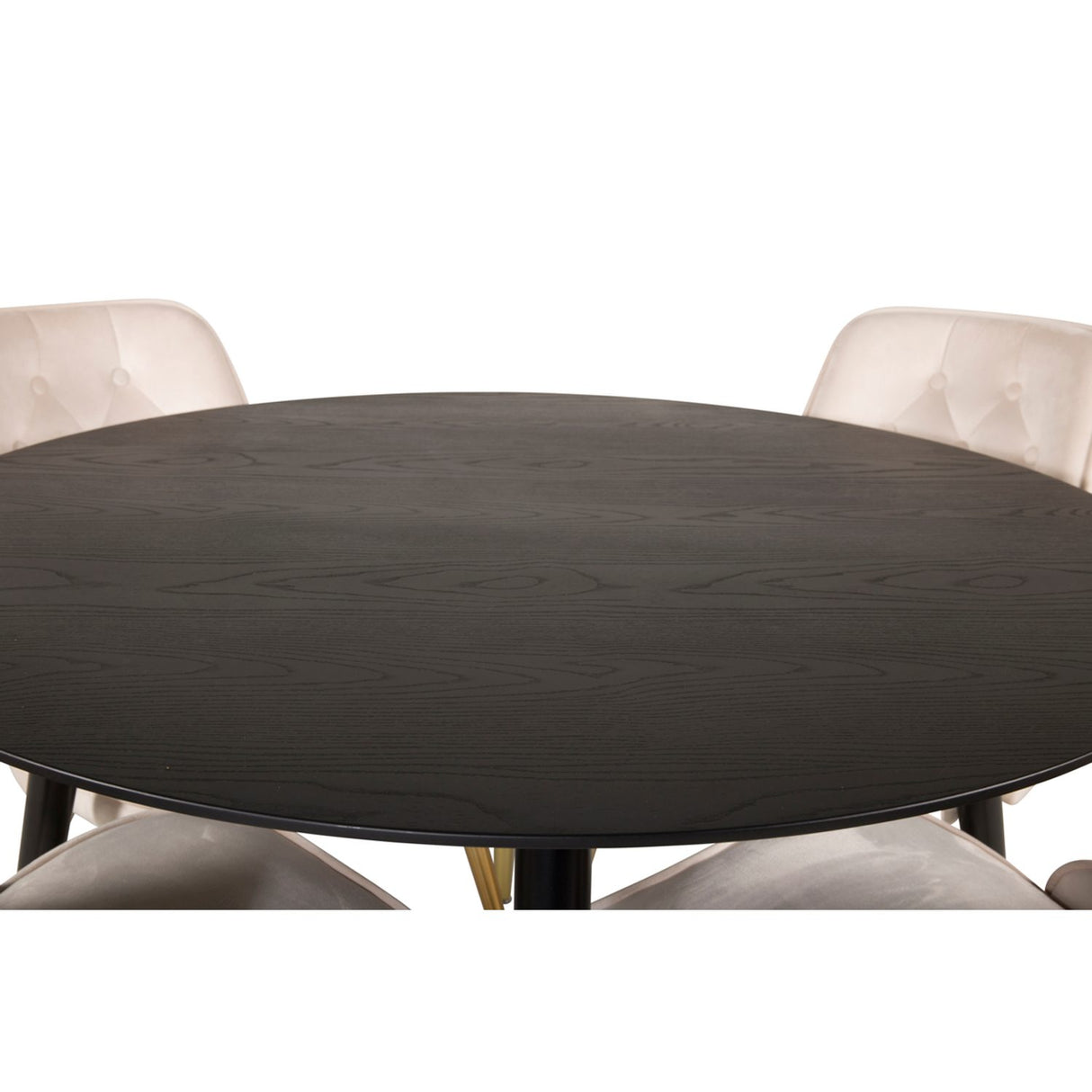 Dipp, Velvet Deluxe Rund matgrupp Beige,Guld, Svart, Guld, ⌀115