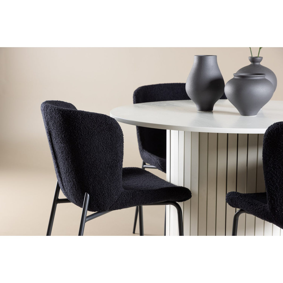 Härön, Modesto Rund matgrupp Svart, Vit, ⌀110