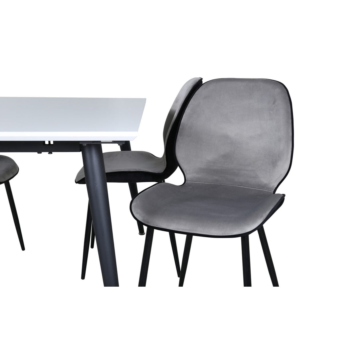 Jimmy, Emma Rektangulär matgrupp Svart,Grå, Svart,Vitt, 150 x 90