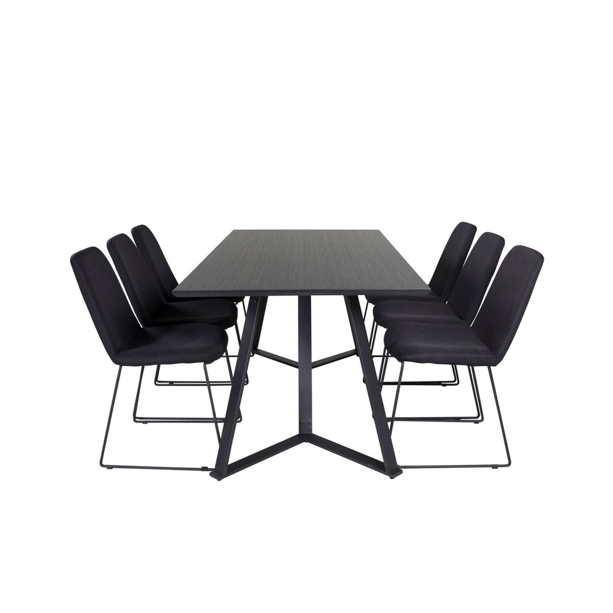 Marina, Muce Rektangulär matgrupp Svart, Svart, 180 x 90