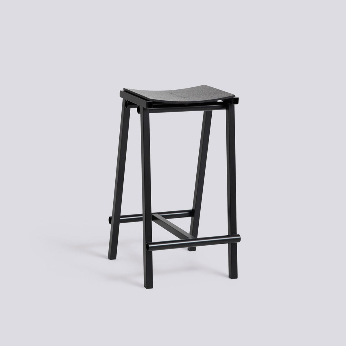 Taburete 8 65 cm Barpall Black – ekfaner med vattenbaserad lack, Black – pulverlackerat stål