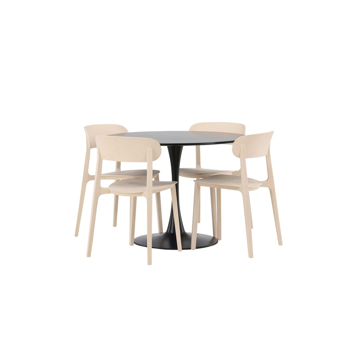 Glade, Åstol Rund matgrupp Beige, Svart, ⌀100