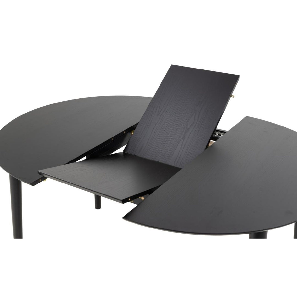 Århus Matbord Rund 115 cm ink. Iläggsskiva Svart