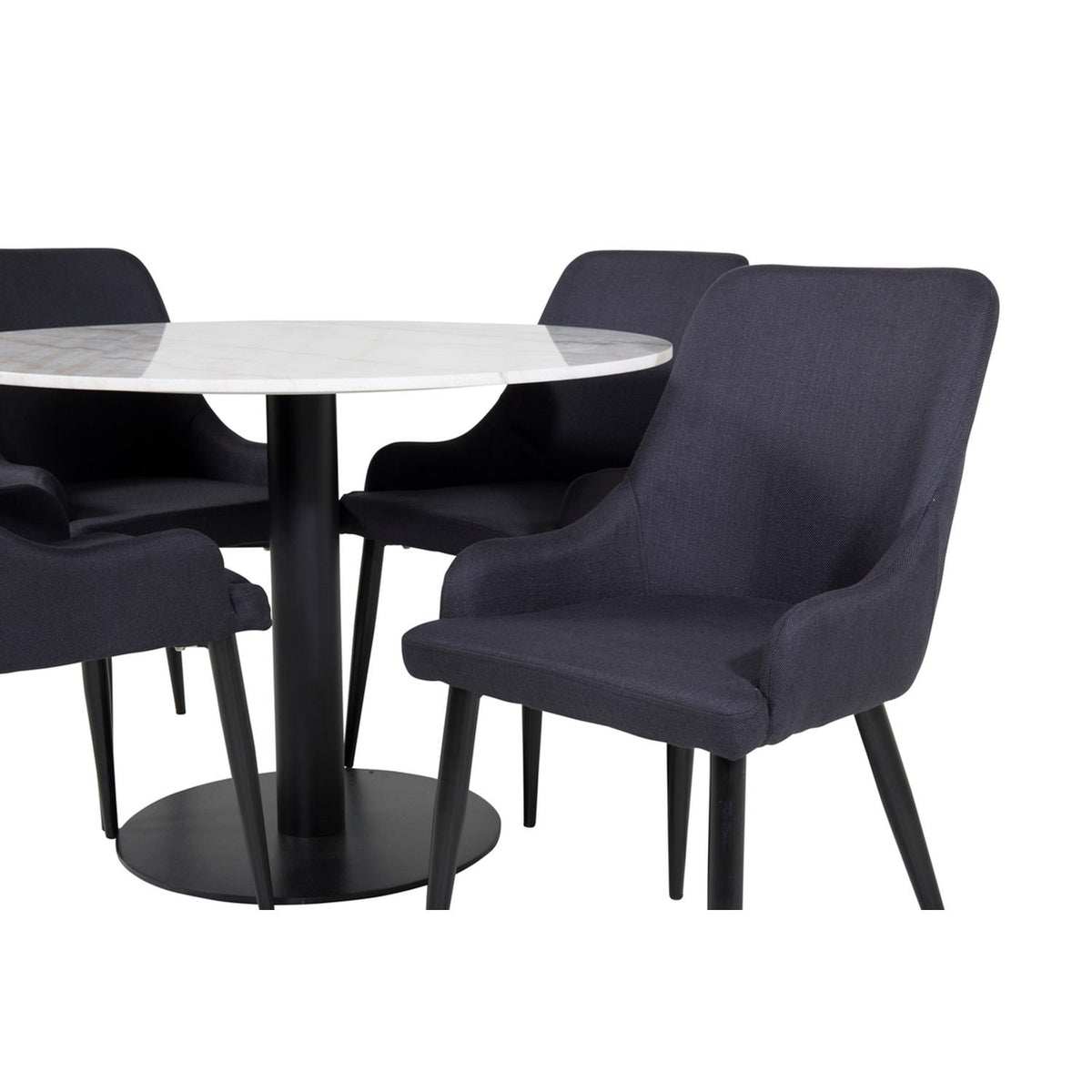 Estelle, Plaza Rund matgrupp Svart, Vit, 4st