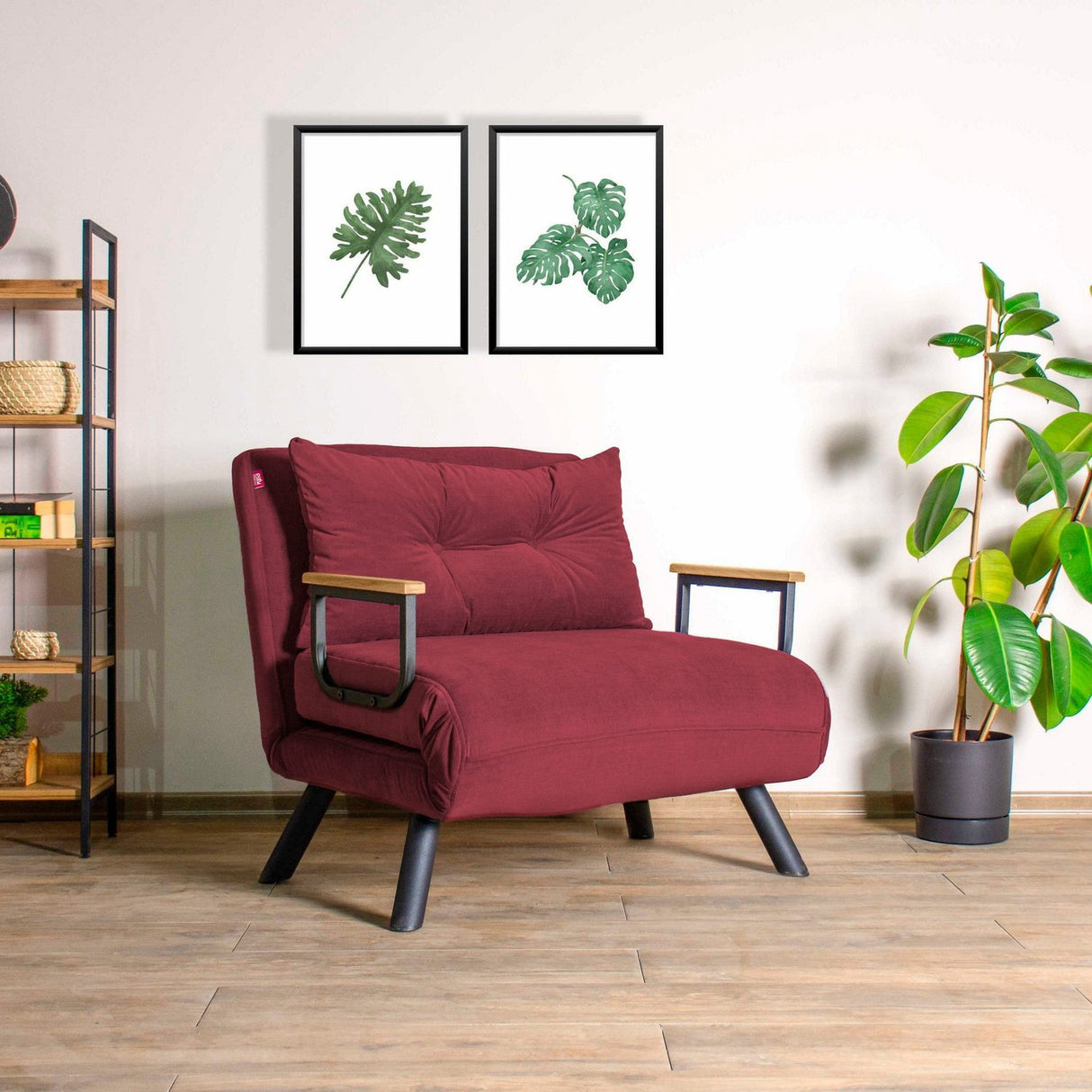 Freetown Single (26 x 120 x 60 cm) 1-sits bäddsoffa Vinröd