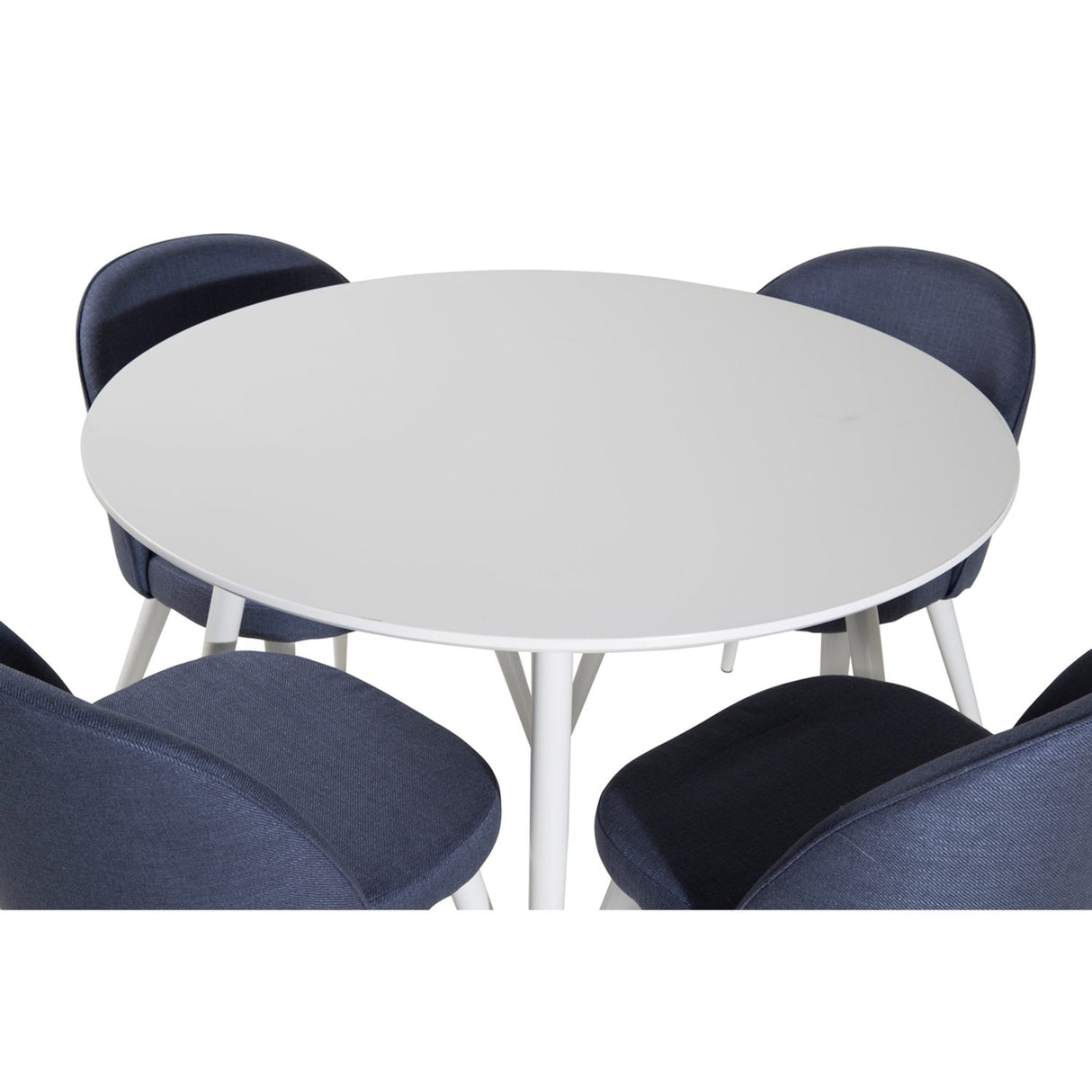 Plaza, Velvet Rund matgrupp Blå, vit, Vit, ⌀100