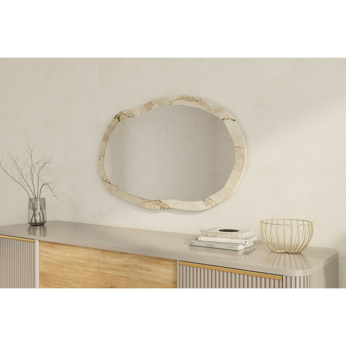 Lossa W (52 x 86 x 2,2 cm) Efesos-marmor Spegel