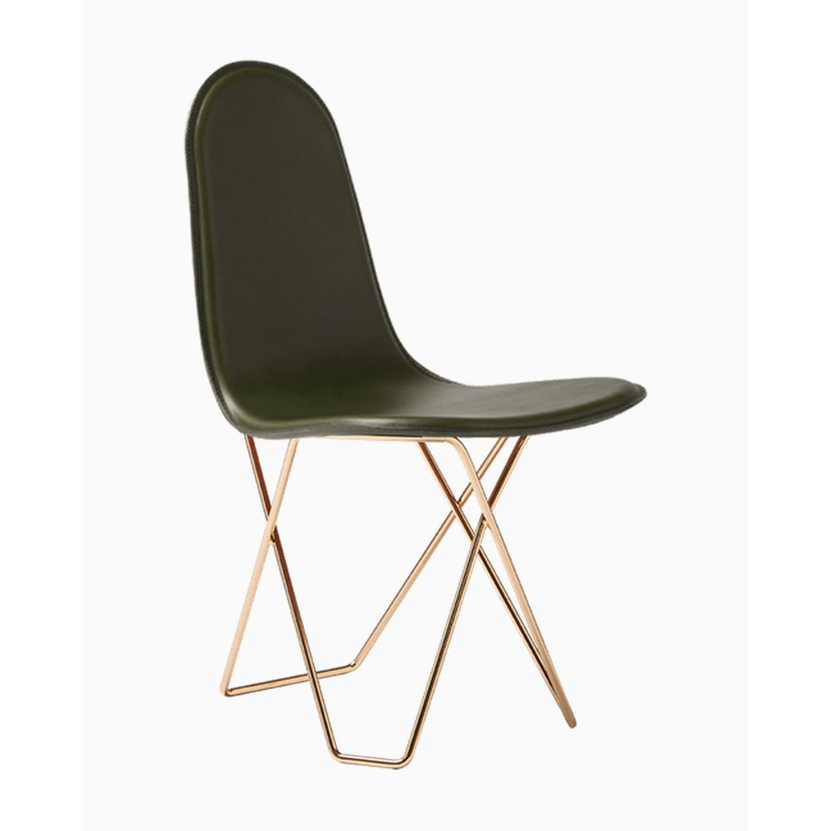 Cactus Leather Stol Grass Green, Guld