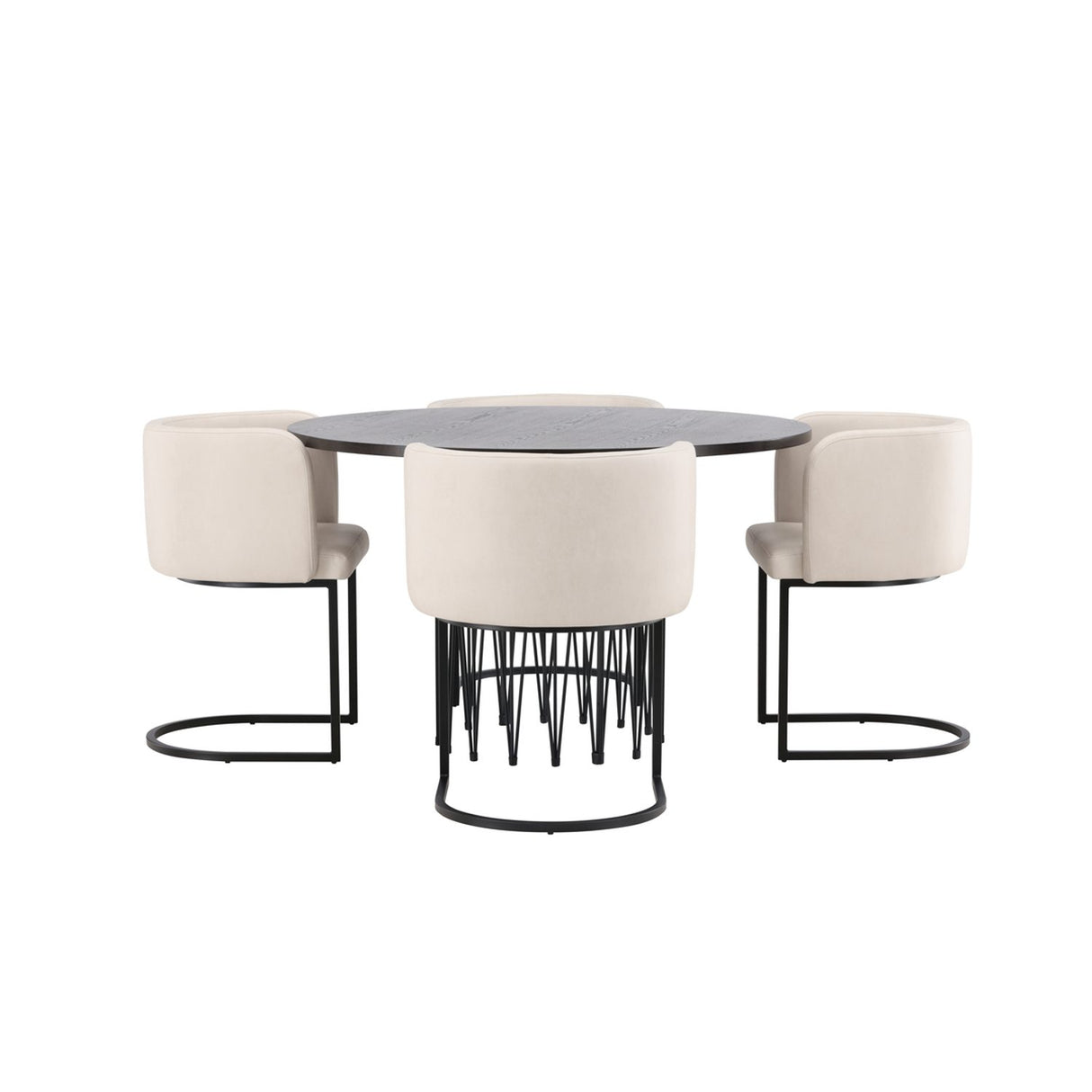 Stone, Simrishamn Rund matgrupp Beige,Svart, Svart, mocka, ⌀120