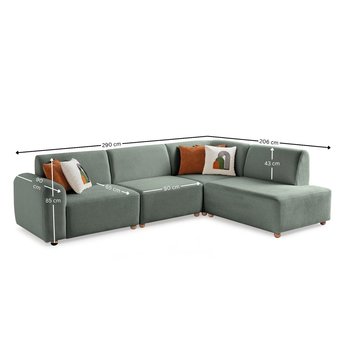 Zin Divansoffa Sea Green, Höger
