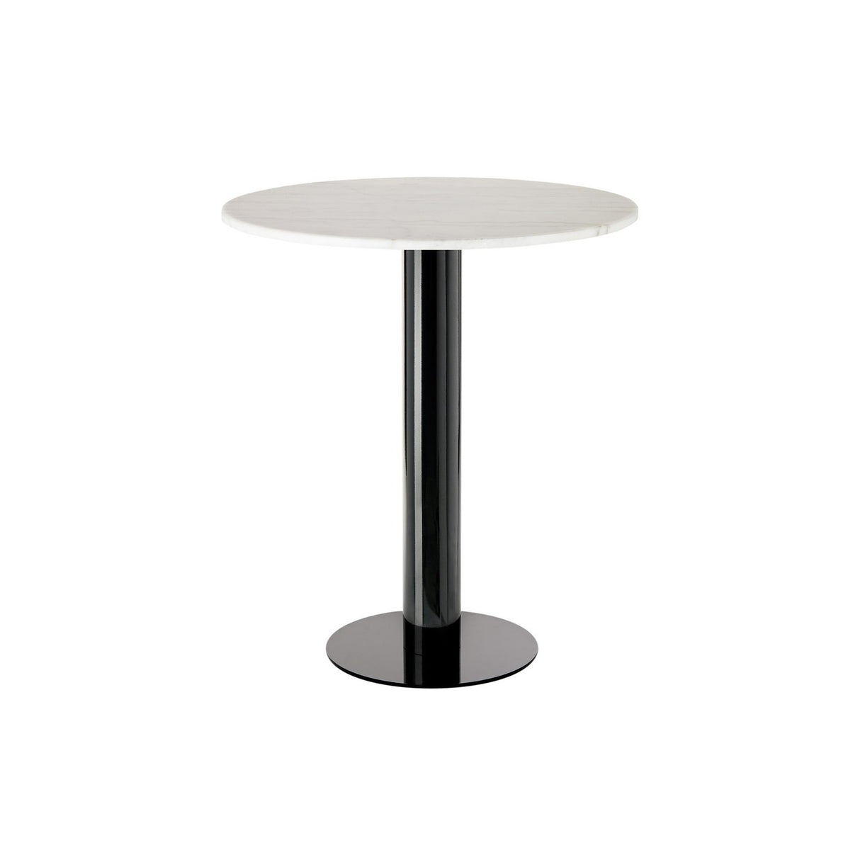 Tube Högt bord med stenskiva Black, 90 cm