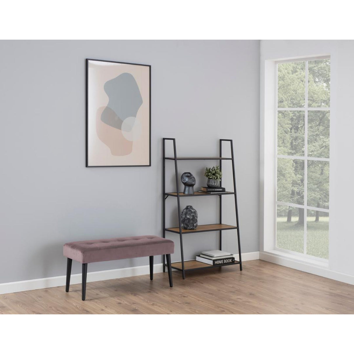 Bilson Bänk Vic tyg Puderrosa