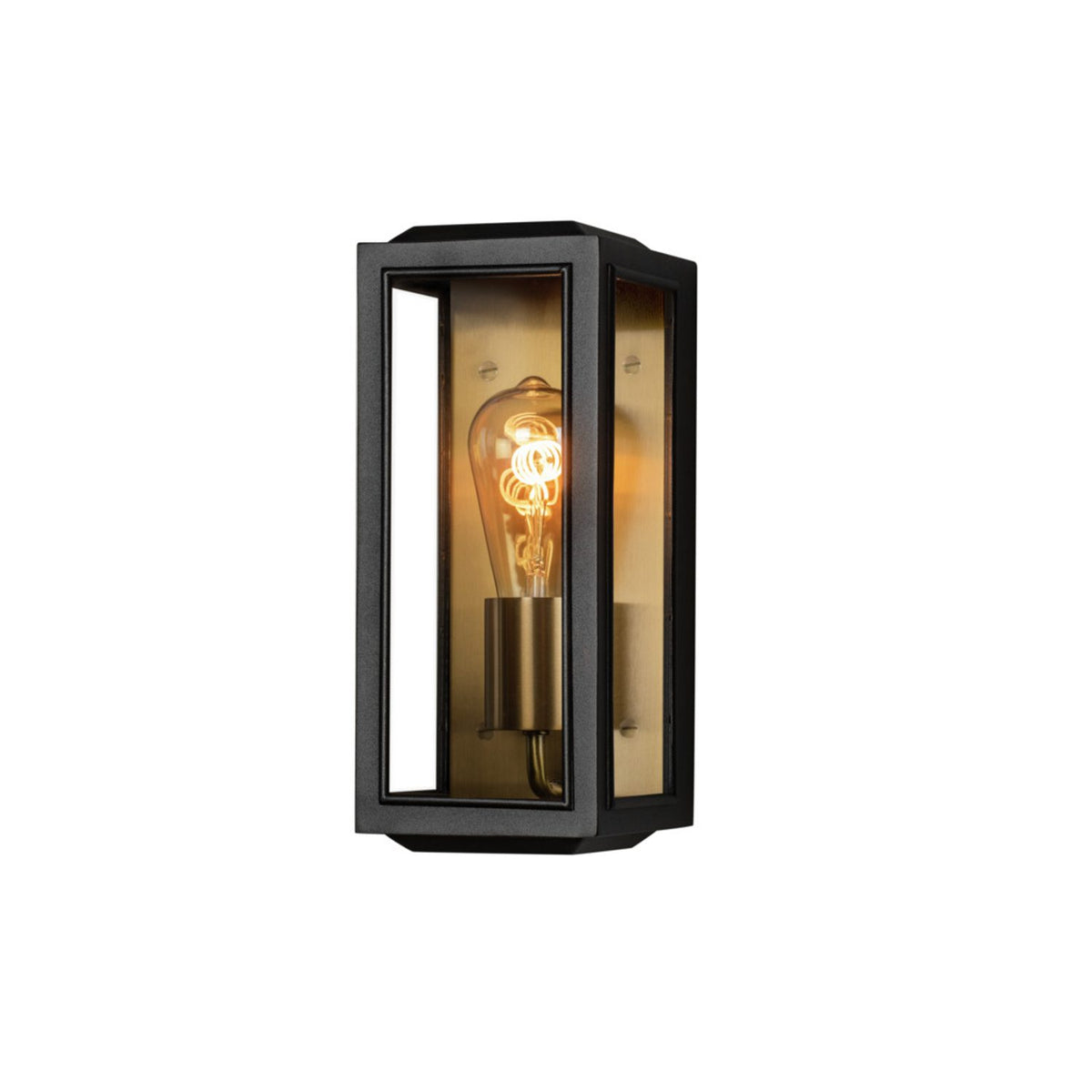 Carpi E27 Vägglampa Ute Svart/Mässing, Liten (12.5 cm)