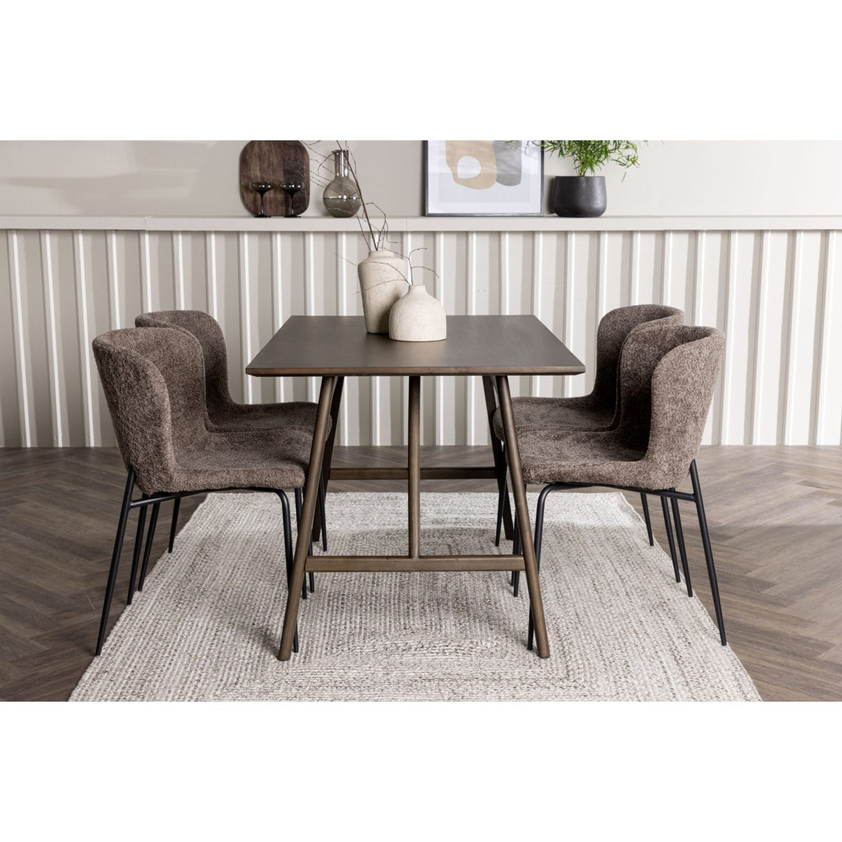 Kaseidon, Modesto Rektangulär matgrupp Svart,Brun, Mörkbrun, 120 x 80