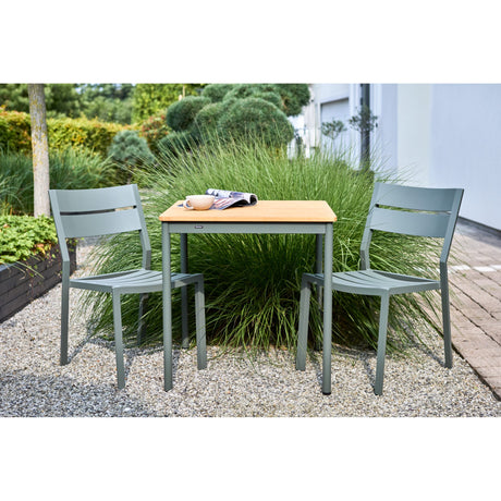 Nox Cafébord Nordic Green/Bambu, 69x69 cm