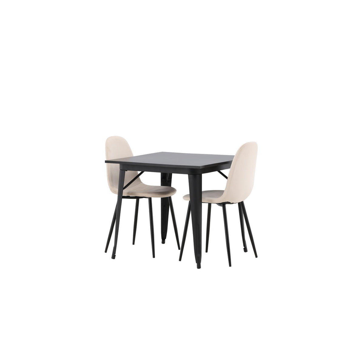 Tempe, Polar Rektangulär matgrupp Beige, Svart, Svart, 80 x 80