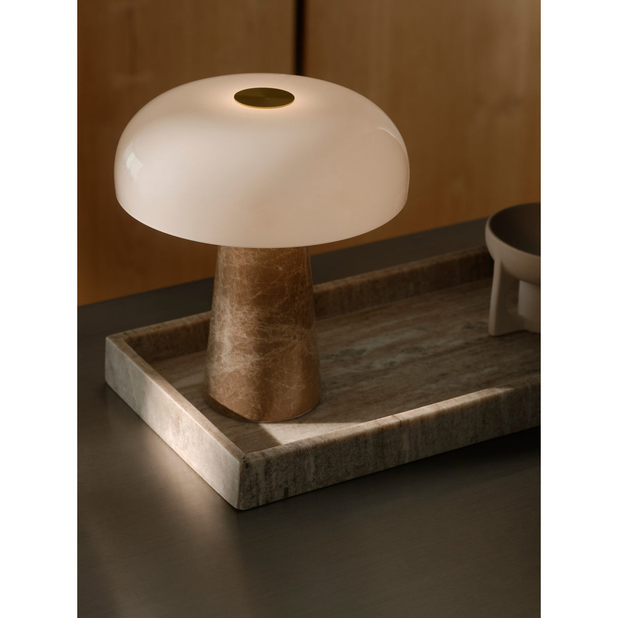Glossy Bordslampa Beige