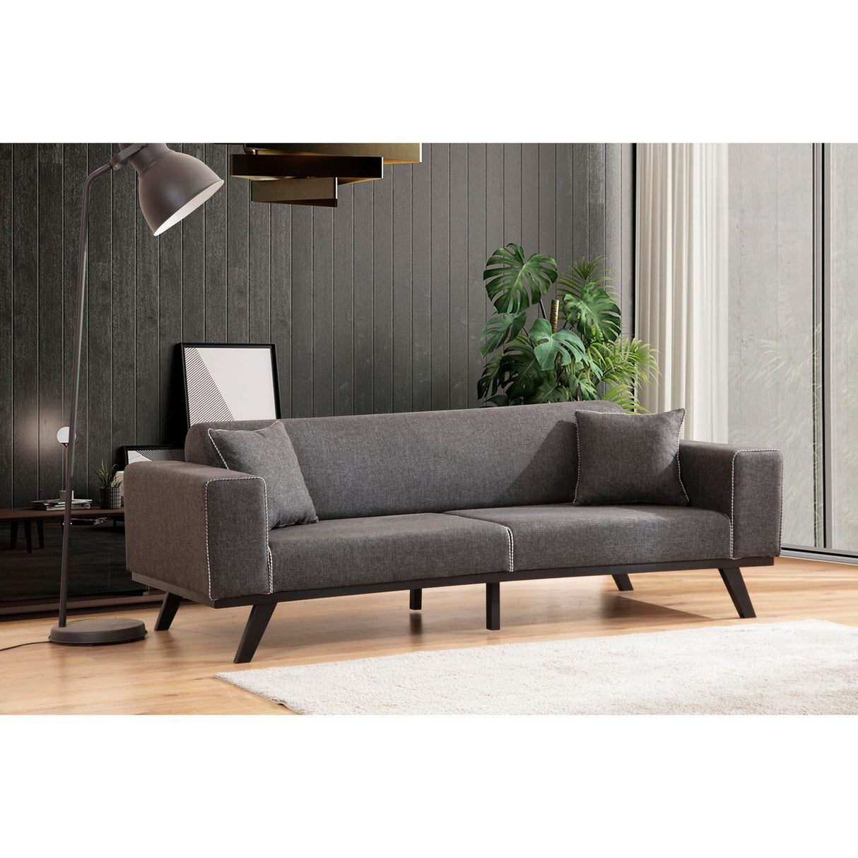 Maputo 3-sits (222 x 92 x 77 cm) 3-sits bäddsoffa Antracit