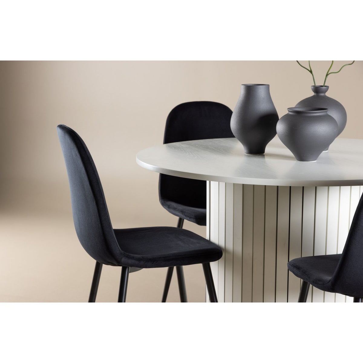 Härön, Polar Rund matgrupp Svart, Vit, ⌀110