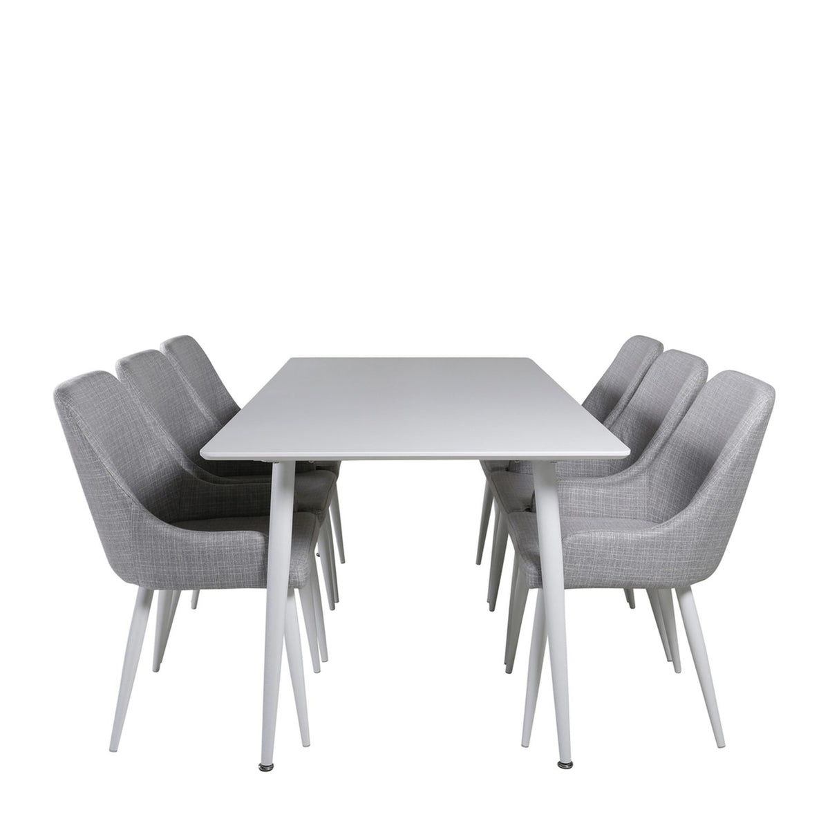 Polar, Plaza Rektangulär matgrupp Grå,Vit, Vit, 180 x 90