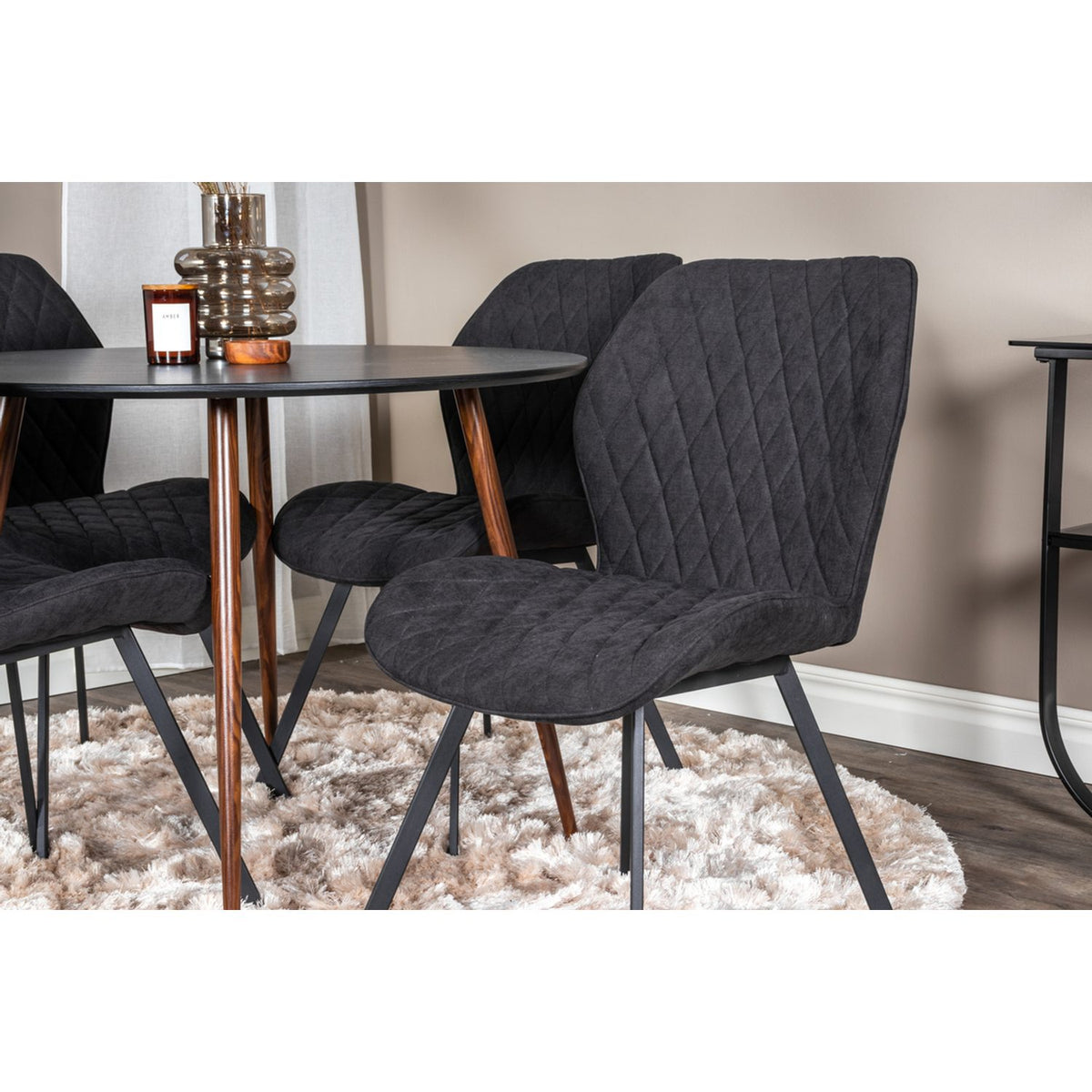 Plaza, Gemma Rund matgrupp Svart, Svart, 4st